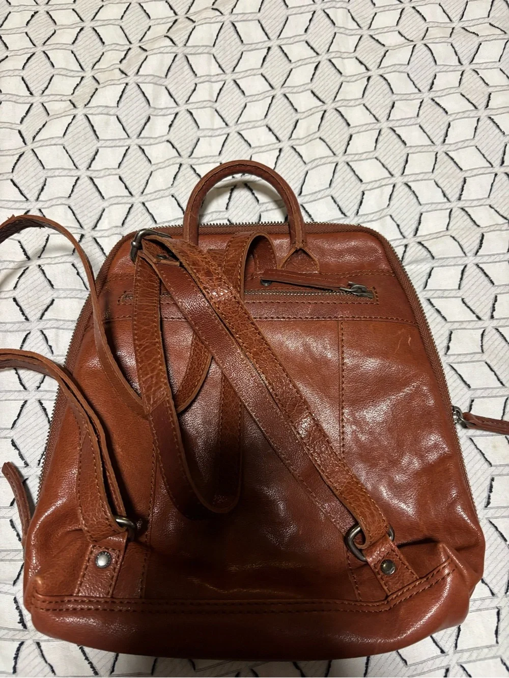Women’s Leather Backpack in Cognac Brown